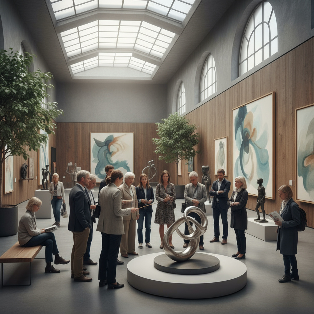 Small group in a museum gallery